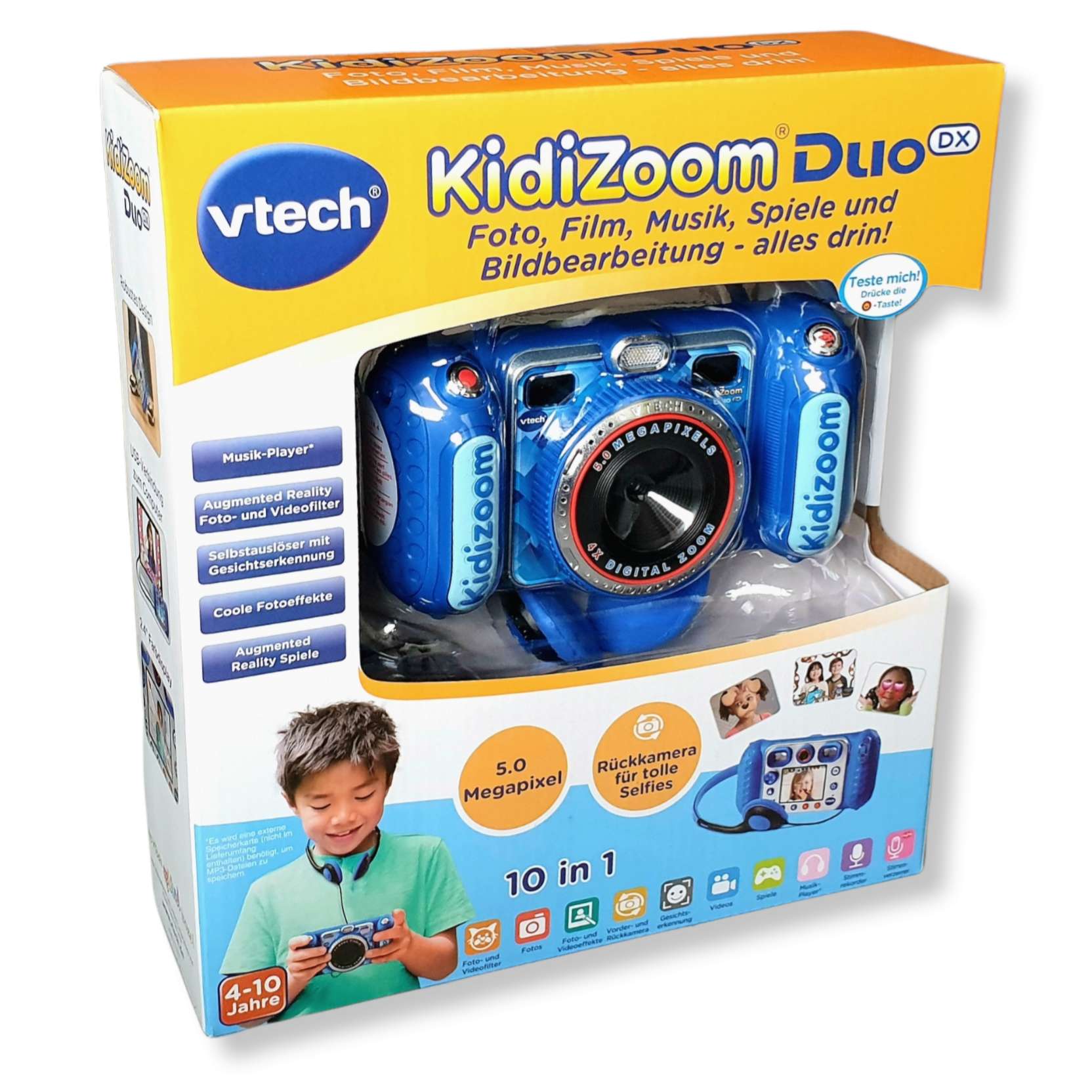 VTech® 80 520004 – KidiZoom Duo DX – blau, inkl. Kopfhörer - iTEMZ4U | Spielzeug-Kameras