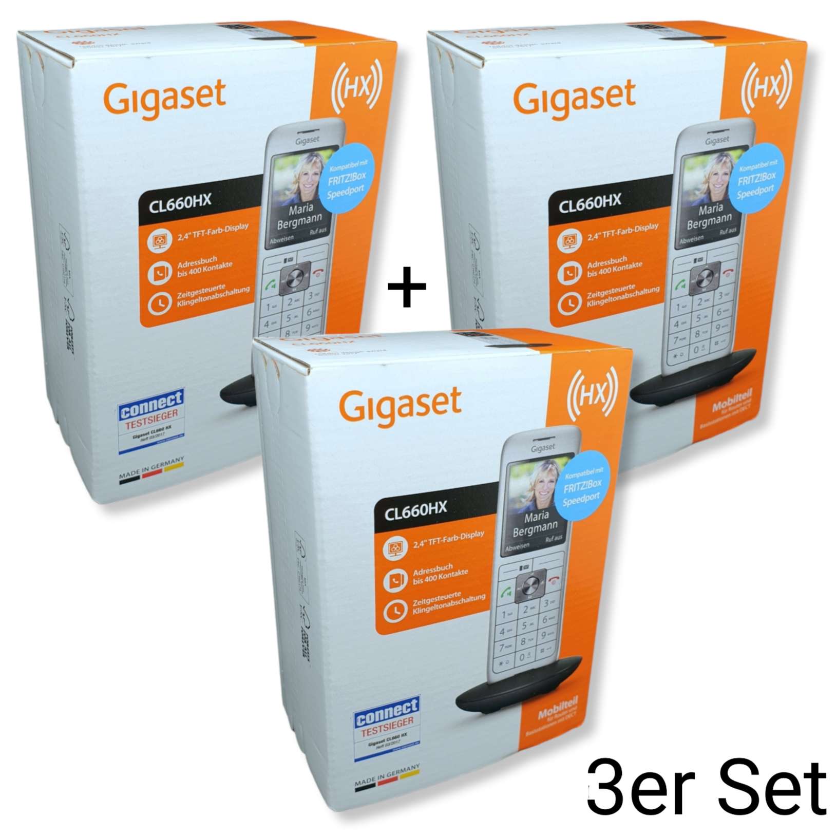 3er Set Gigaset CL660HX Silver Edition – Mobilteil - iTEMZ4U | DECT-Telefone